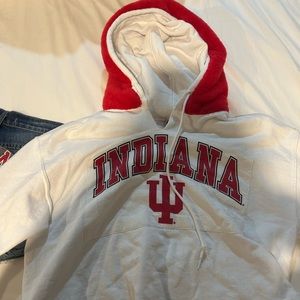 Indiana sweatshirt with Sherpa hoodie. Size Small. Worn twice